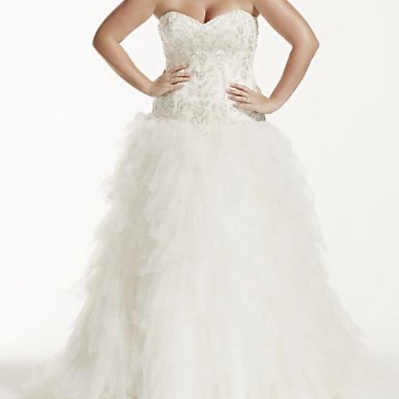 David's Bridal Dresses Plus Size Wedding Dress With Garment Bag